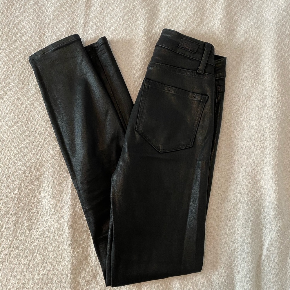Paige black coated jeans